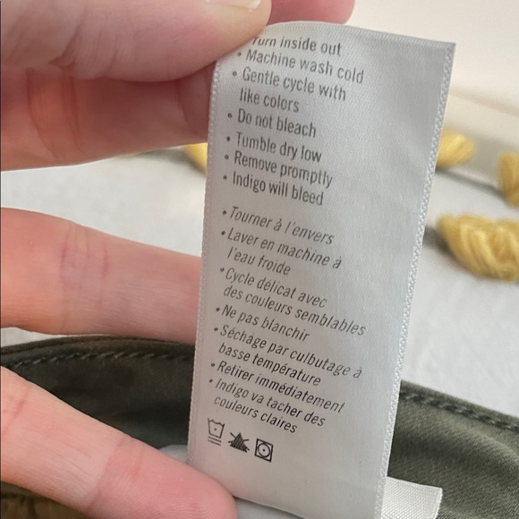 Paige Women's Olive Green Frayed Hem Pants - Size 27 Hoxton Slim - Picture 6 of 13